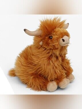 Living Nature Highland Cow Brown Stuffed Animal Toy Plush , With Sound New